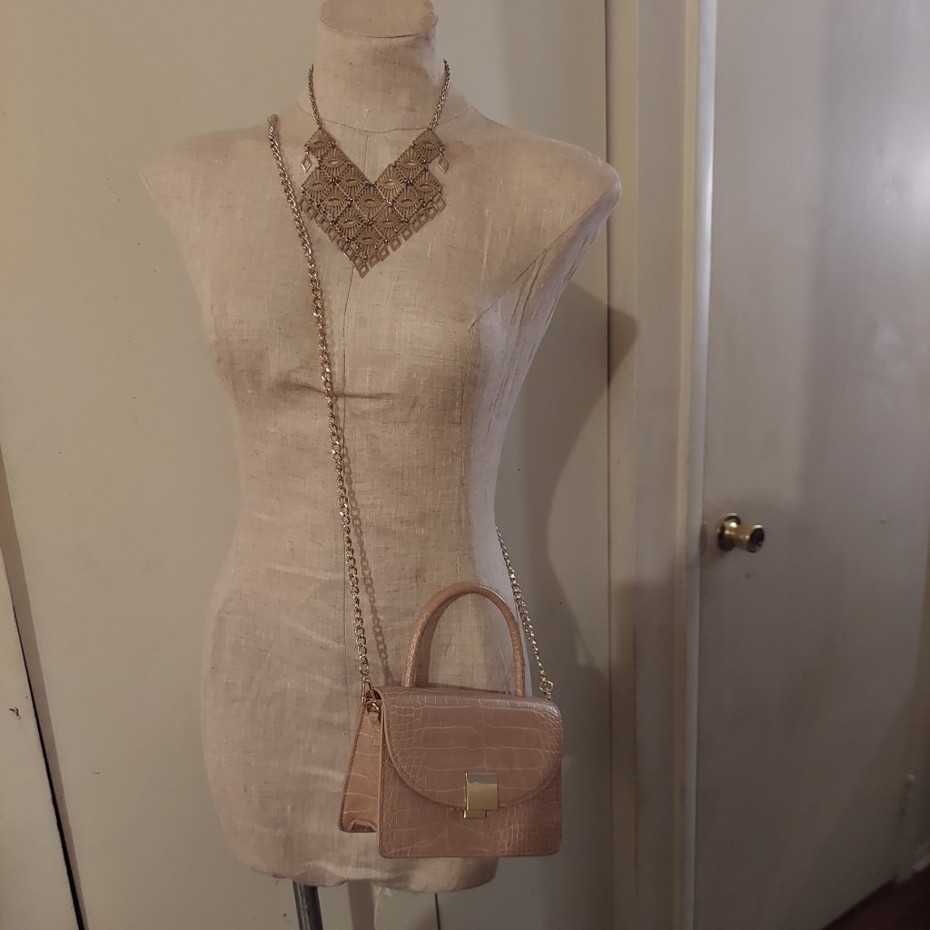 Vintage H & M Croc Embossed Satchel And Crossbody Bag